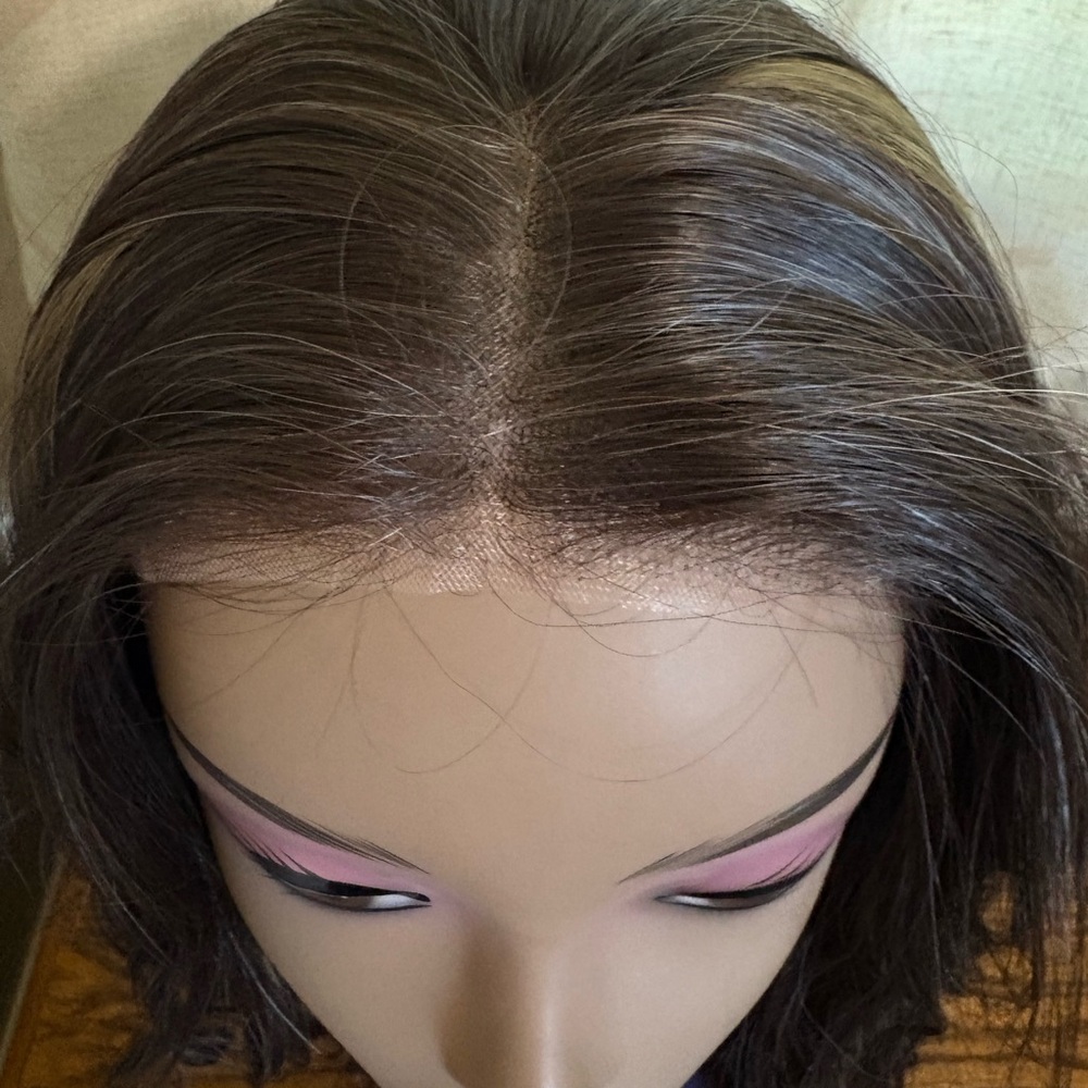 Claire Mono Wave 22" Brown with Highlights Wig - Picture 4 of 9